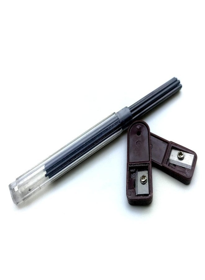 TACKYTRAP 2.0 Lead Pointer Pencil Sharpener, 2mm Leads Sharpener, Portable Handheld for 2.0mm Pencil Lead Refills, Pack of 2 with 1 Box 2mm Lead - Image 1